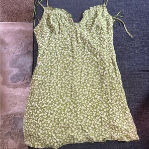 Nordstrom Green Floral Mini Dress